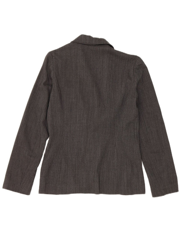 vintage Femme 2 Bouton Blazer Veste IT 42 Laine Gris Moyen