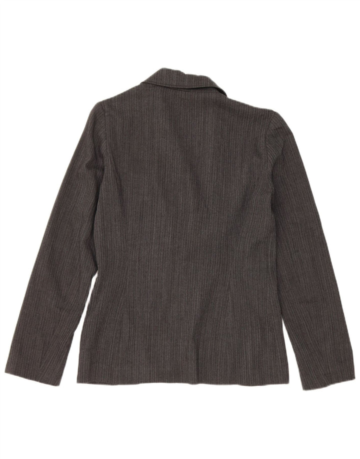 vintage Femme 2 Bouton Blazer Veste IT 42 Laine Gris Moyen