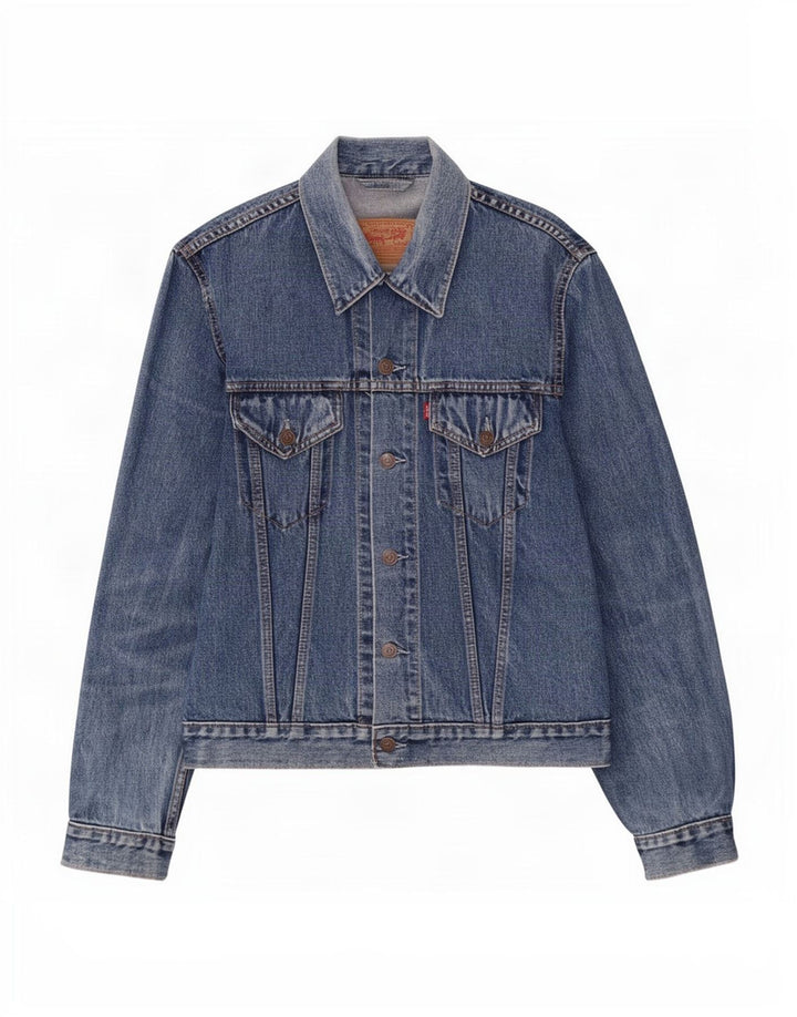 Levi's Veste en jean pour homme UK 40 Large Bleu Coton