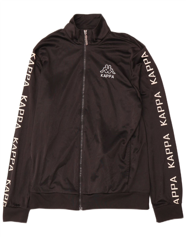 Kappa Veste de survêtement graphique pour homme Taille L en polyester noir