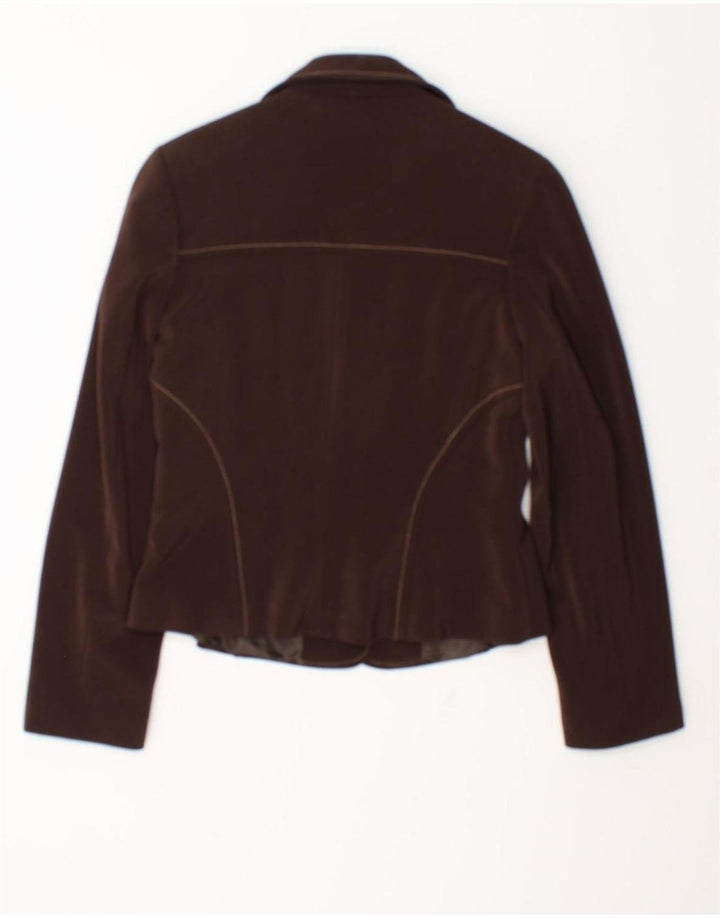 vintage Femme 2 Pièces Jupe Ensemble IT 42 Moyen W28 Marron Polyester