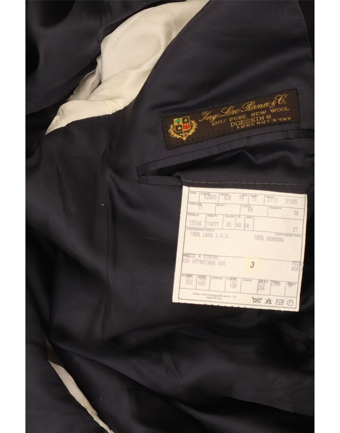 Loro Piana Veste Blazer 3 Boutons Homme IT 48 Noir Moyen Laine Nouvelle Classique