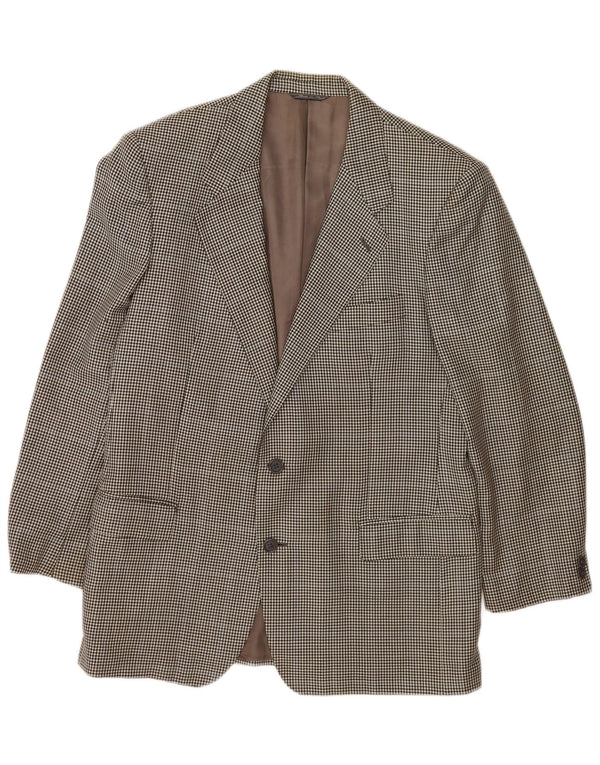 Policarpo Veste Blazer 2 Boutons pour Homme UK 38 Pied-de-Poule Gris Moyen
