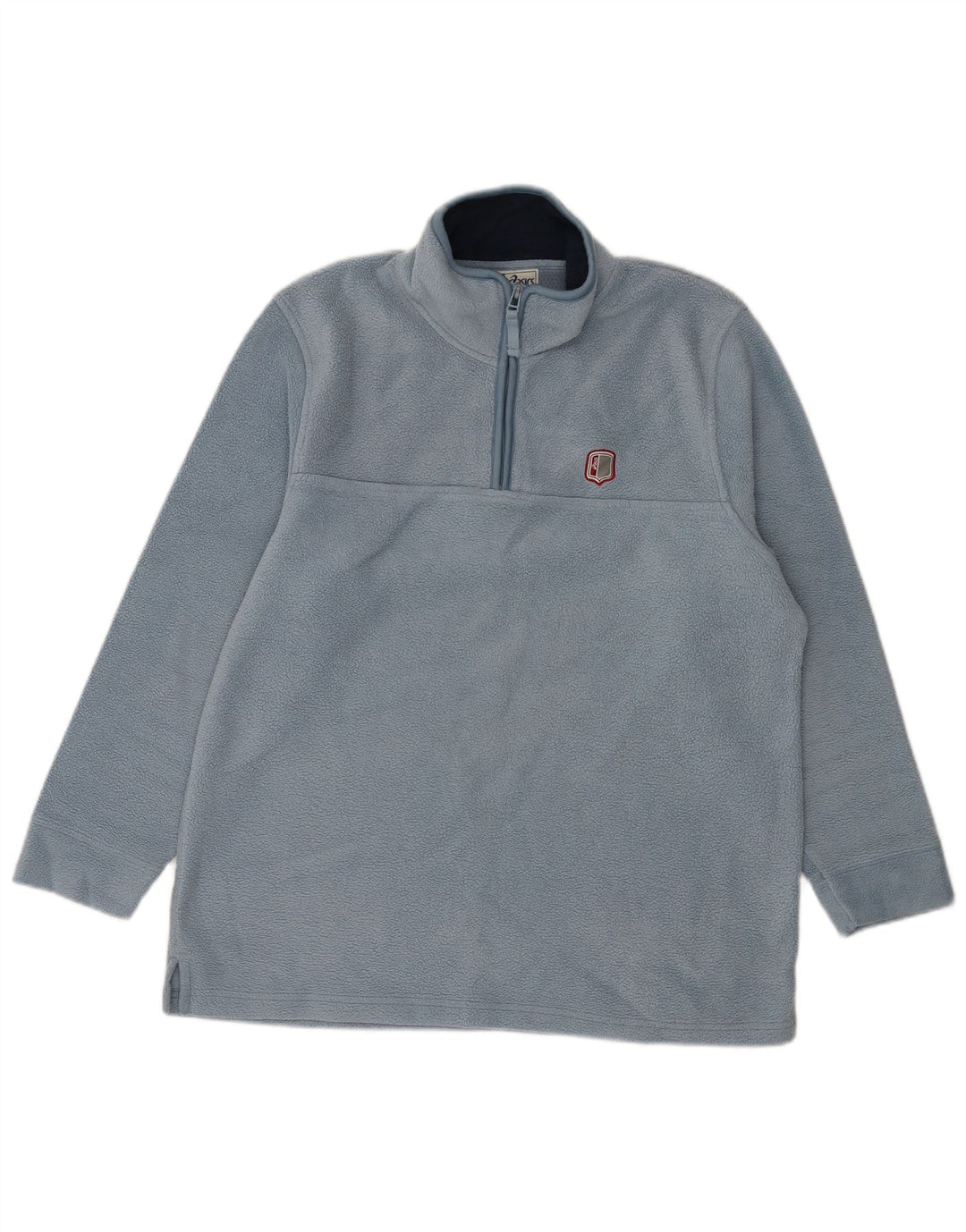 ASICS Pull polaire à col zippé pour homme Large Bleu Polyester