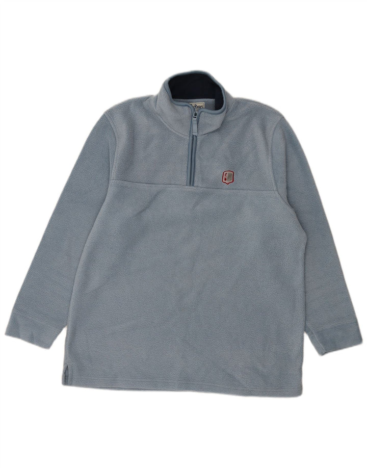 ASICS Pull polaire à col zippé pour homme Large Bleu Polyester