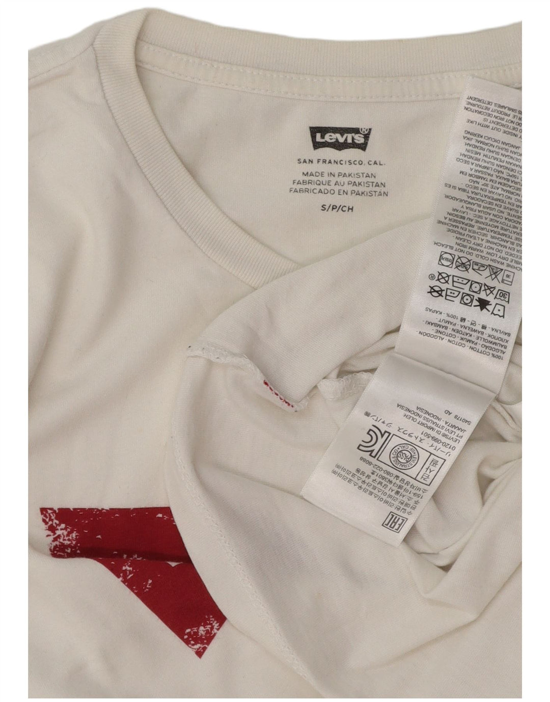 LEVI'S T-Shirt Graphique Homme Petit Blanc Coton