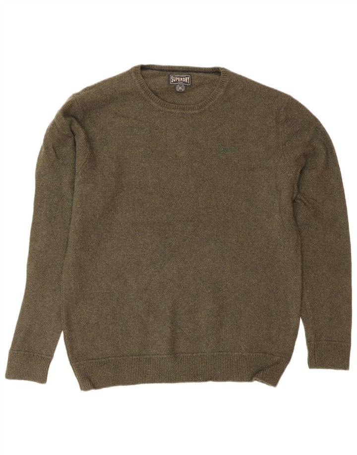 SUPERDRY Pull ras du cou pour femme UK 20 2XL Vert Laine