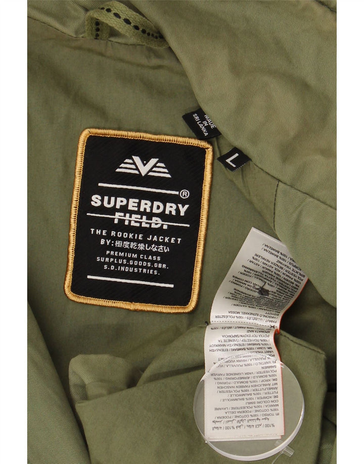 SUPERDRY Veste Militaire Homme UK 40 Large Vert Coton