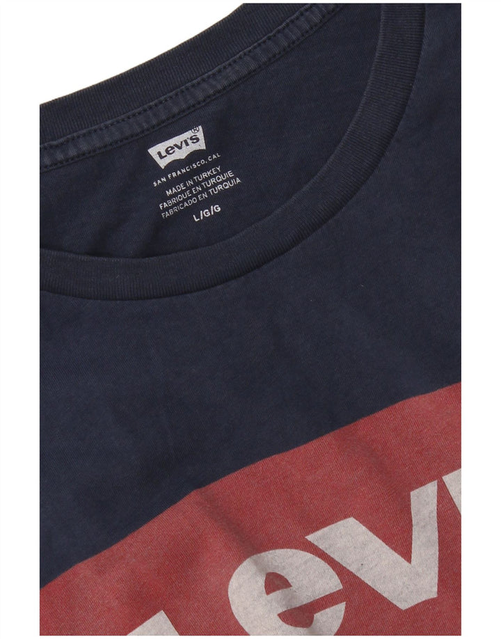 Levi's T-Shirt Graphique Homme Bleu Marine Large