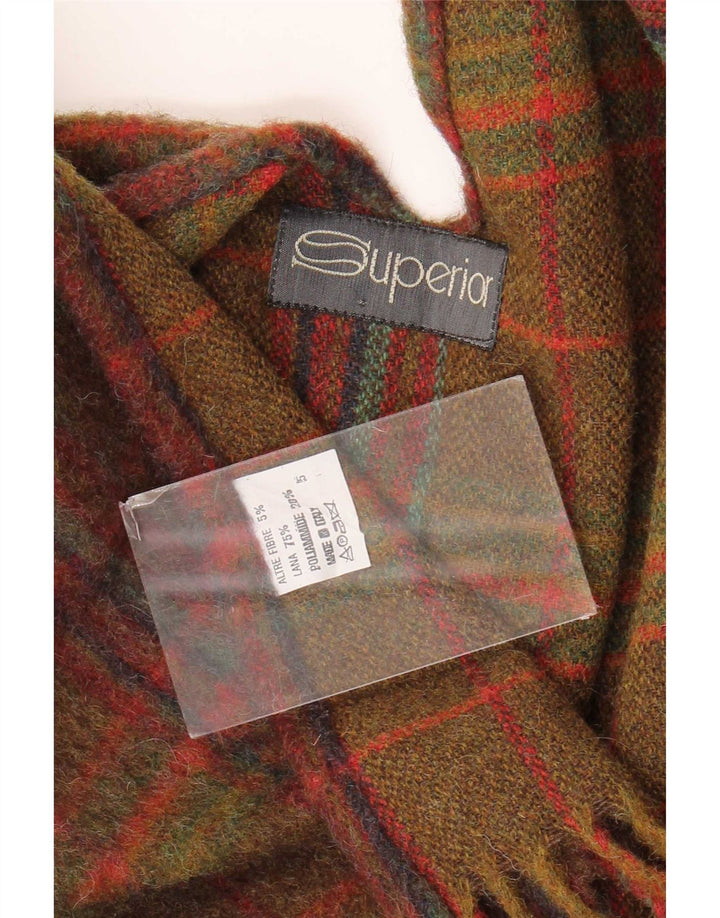 Superior Poncho Ouvert pour Femme UK 16 Grande Laine à Carreaux Marron