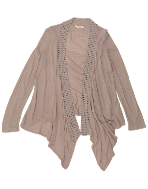 Marks & Spencer Haut cardigan asymétrique pour femme UK 14 Acrylique gris moyen