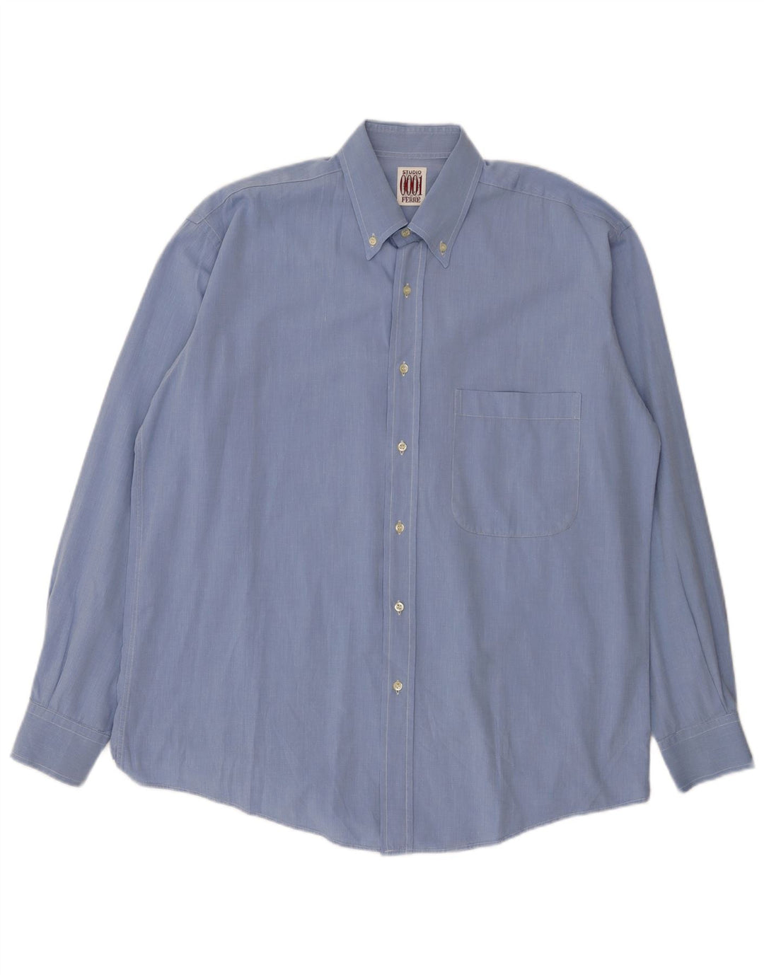 Ferre Chemise Homme Taille 42 16 1/2 Grand Coton Bleu