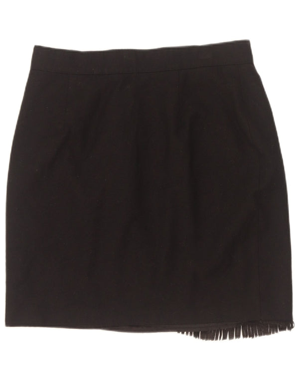 Vintage Womens Mini Wrap Skirt IT 46 Large W30 Black New Wool