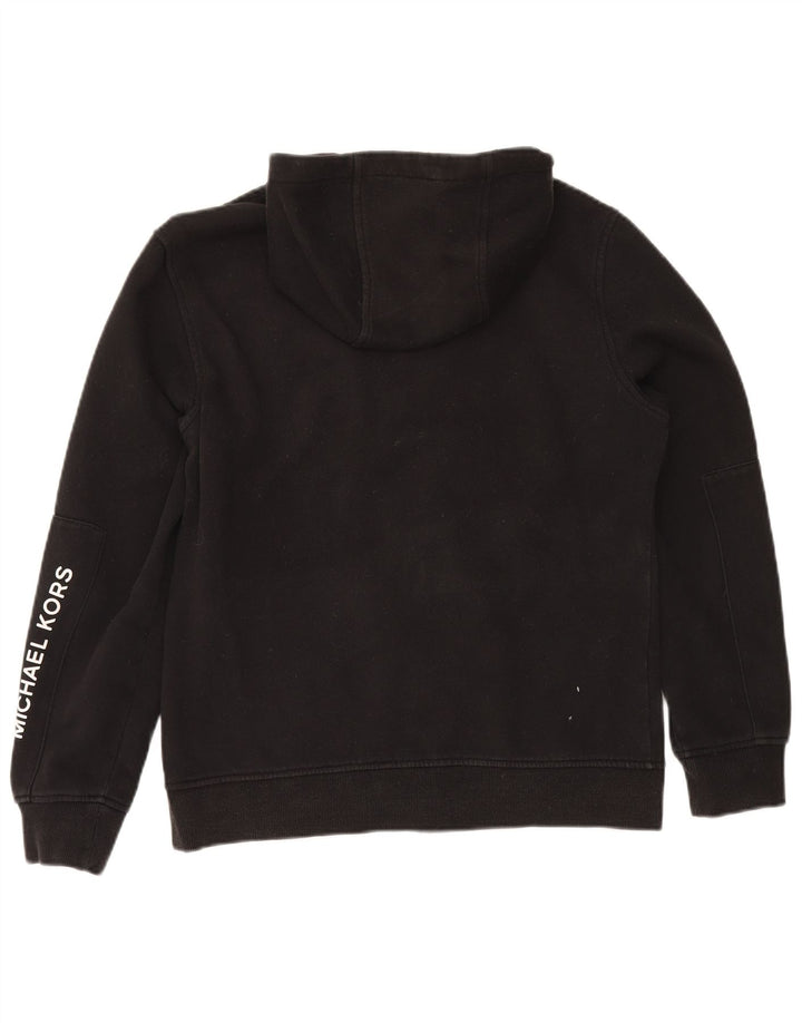Michael Kors Pull à capuche zippé graphique pour homme en coton noir moyen