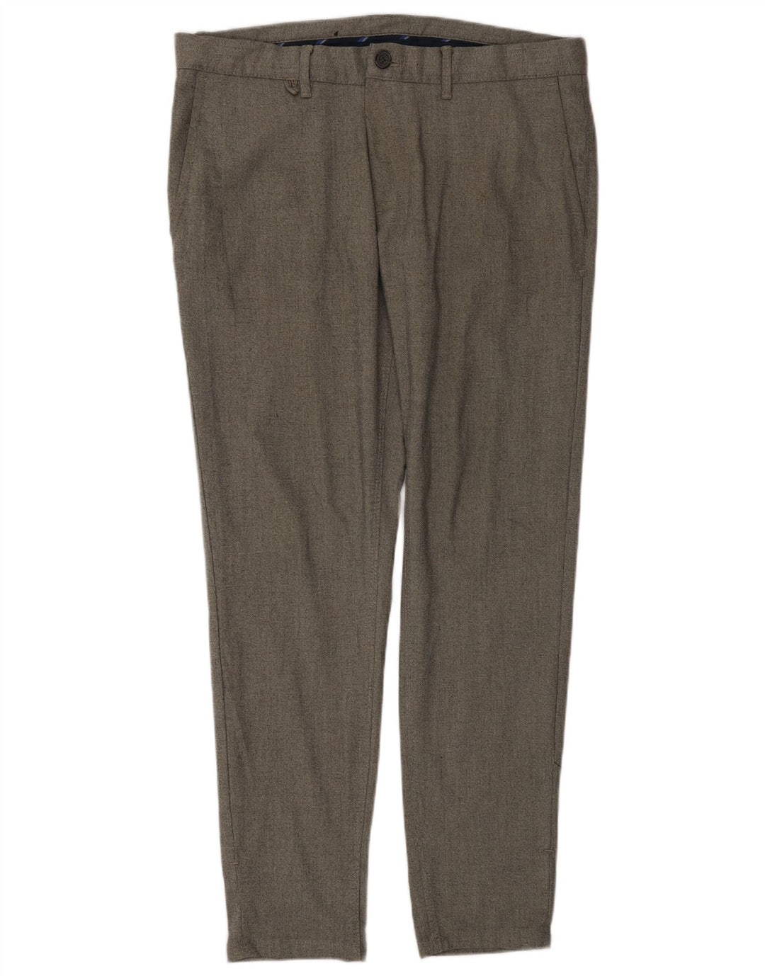 Zara Pantalon Chino Slim Homme EU 42 Large W32 L29 Gris Polyester