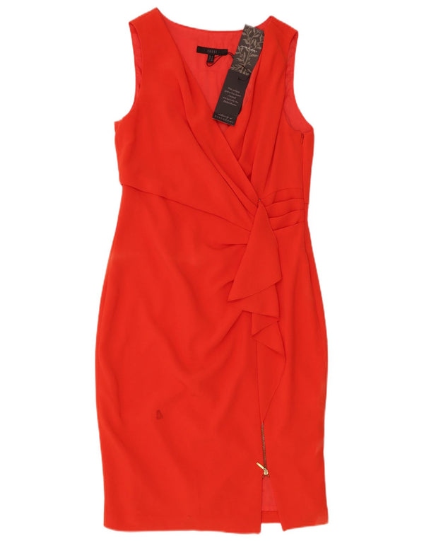 Coast Robe fourreau sans manches pour femme UK 42 Triacétate rouge moyen