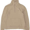 Zara Sweat-shirt à col zippé pour homme en coton beige moyen
