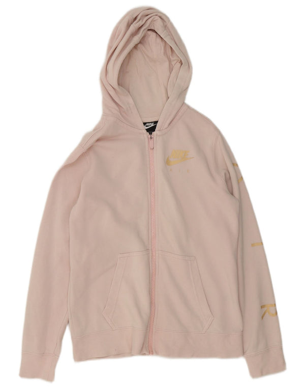 Nike Sweat à capuche zippé graphique pour fille 12-13 ans en coton rose Taille L