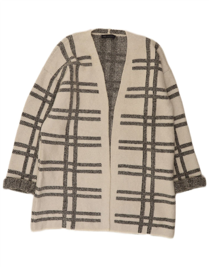 Marks & Spencer Pull cardigan long pour femme UK 16 Grand carreaux blancs