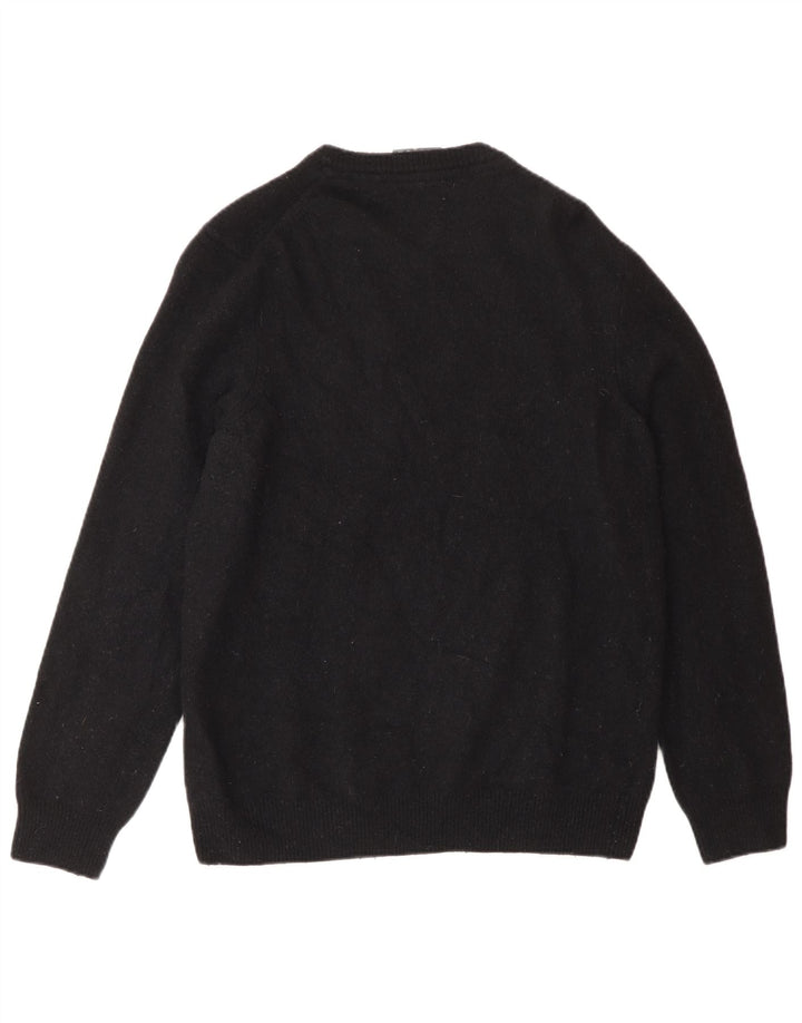 Lyle & Scott Pull à col rond pour femme UK 16 Large Laine noire