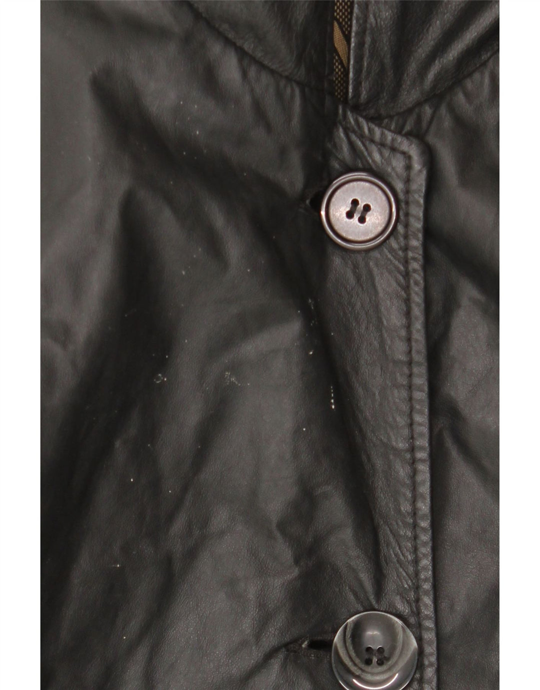 Manteau en cuir à capuche femme vintage IT 44 Cuir noir moyen