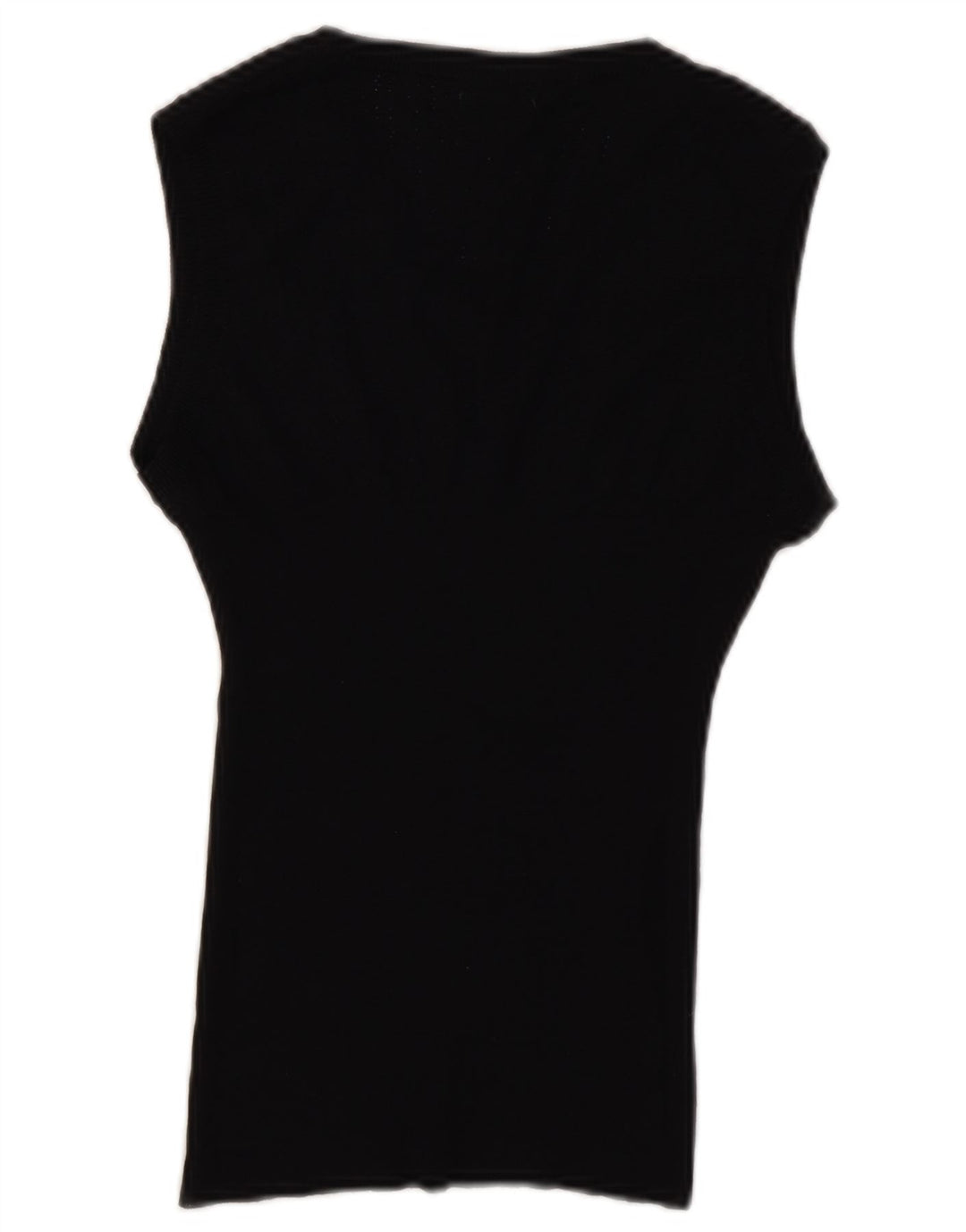 Benetton Débardeur Femme UK 14 Large Laine Noire
