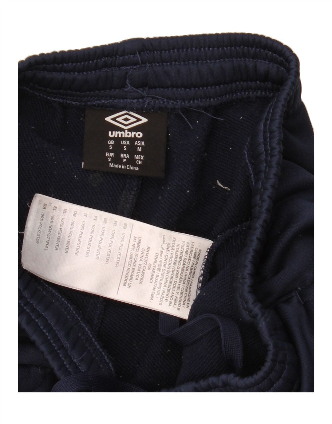 UMBRO Mens Tracksuit Trousers Small  Navy Blue Polyester Vintage Umbro and Second-Hand Umbro from Messina Hembry 