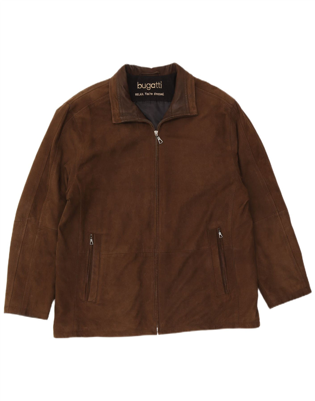 Bugatti Veste en cuir pour homme UK 38 Cuir marron moyen