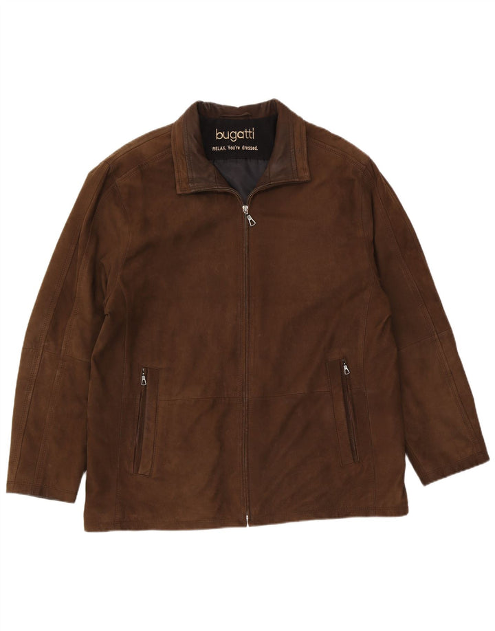 Bugatti Veste en cuir pour homme UK 38 Cuir marron moyen