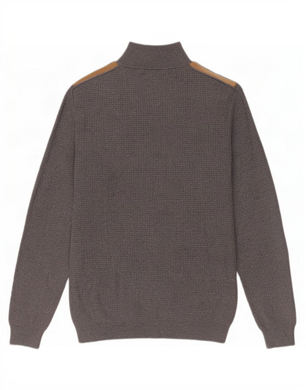Massimo Dutti Pull Col Zippé Homme Gris Moyen Coton