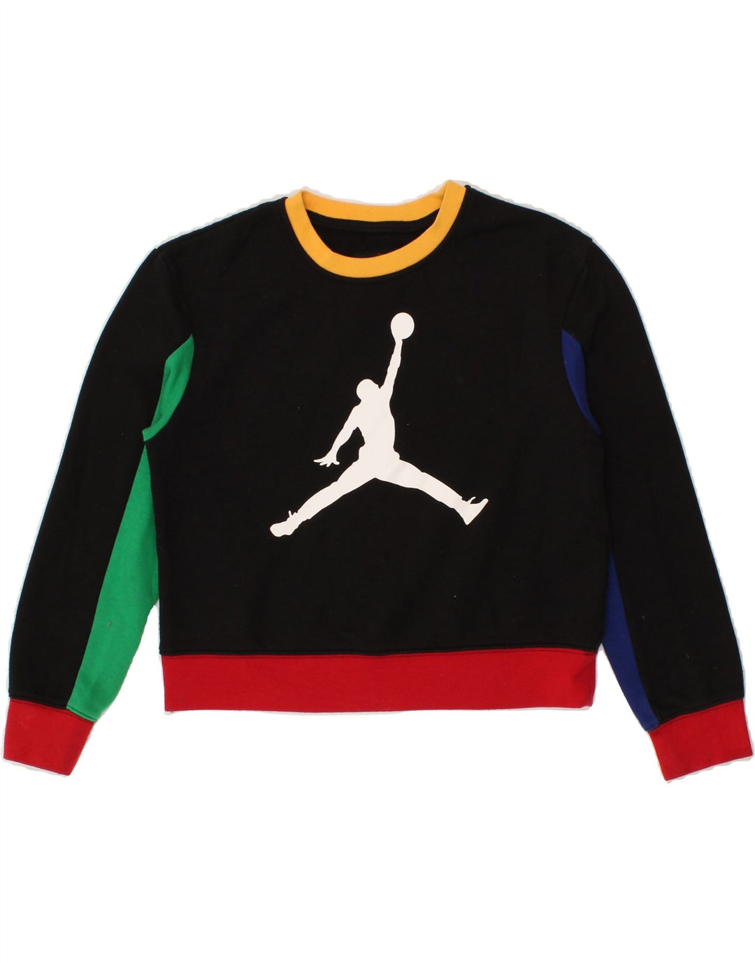 JORDAN Girls Graphic Sweatshirt Jumper 12-13 Years Large Multicoloured Vintage Jordan and Second-Hand Jordan from Messina Hembry 