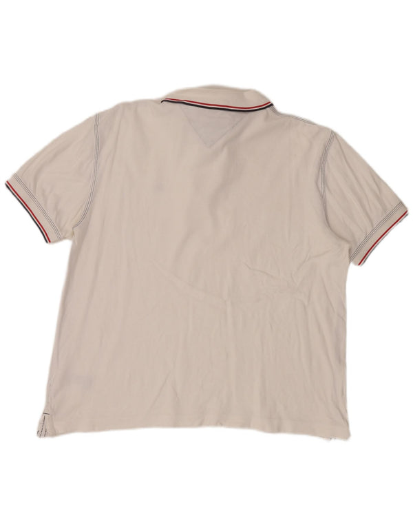 Tommy Hilfiger Mens Polo Shirt Large White Cotton