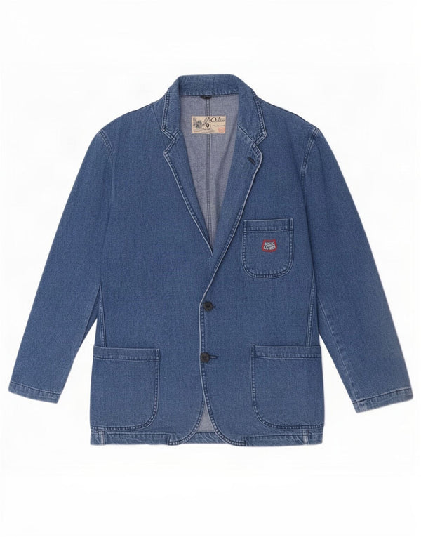 Ontario Veste blazer en jean à 2 boutons pour homme UK 42 XL Bleu coton
