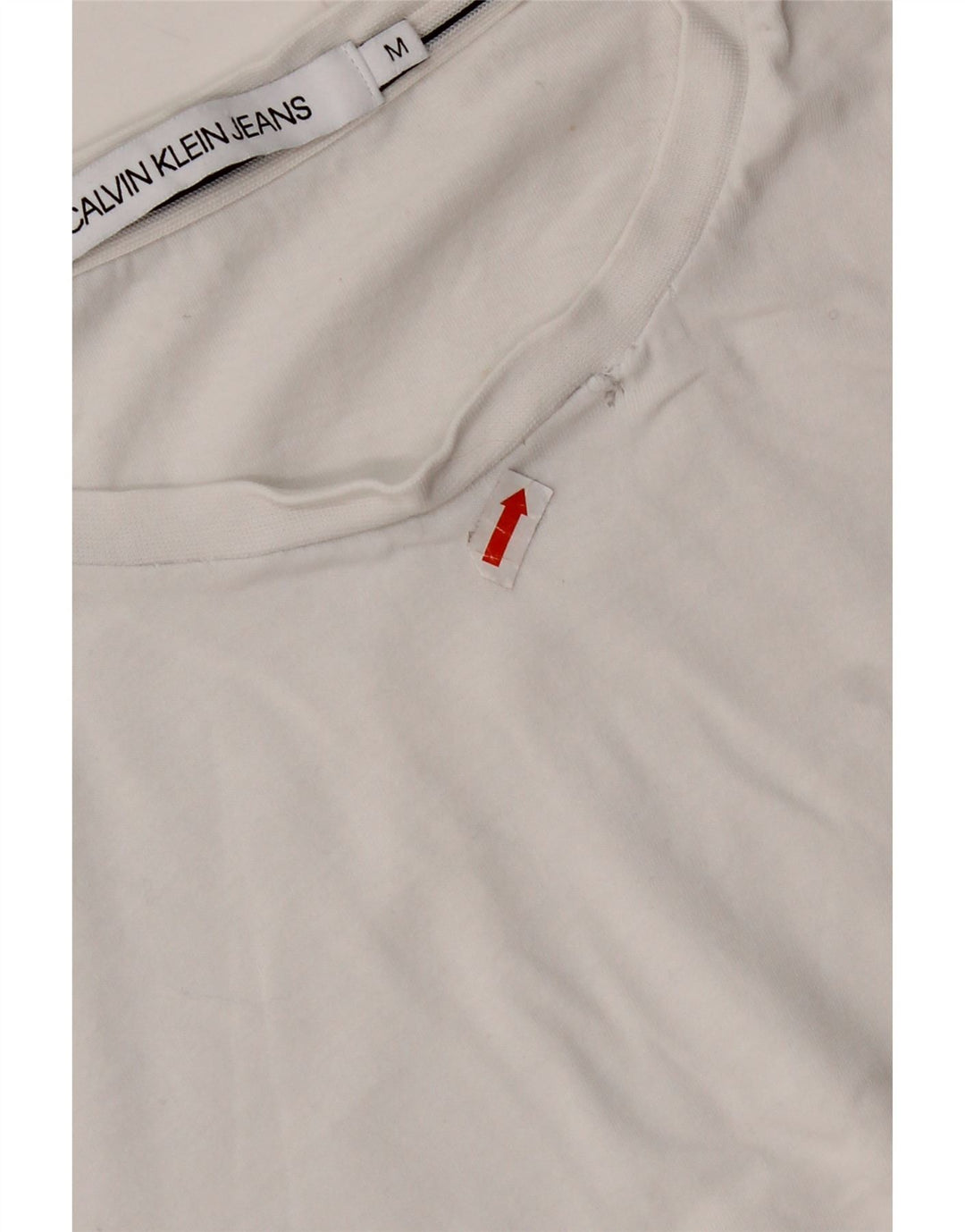 CALVIN KLEIN T-Shirt Femme UK 14 Medium Blanc