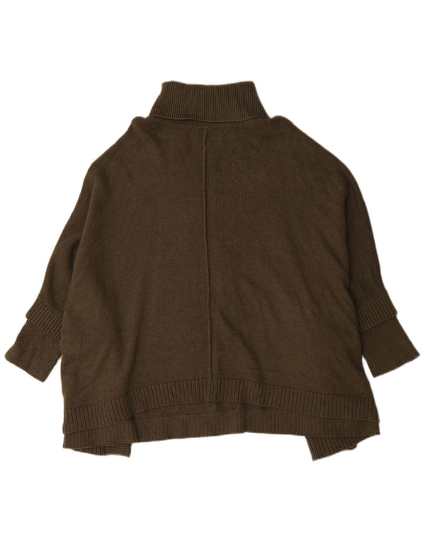 Joules Pull poncho surdimensionné à col roulé pour femme UK 14 Kaki moyen en viscose