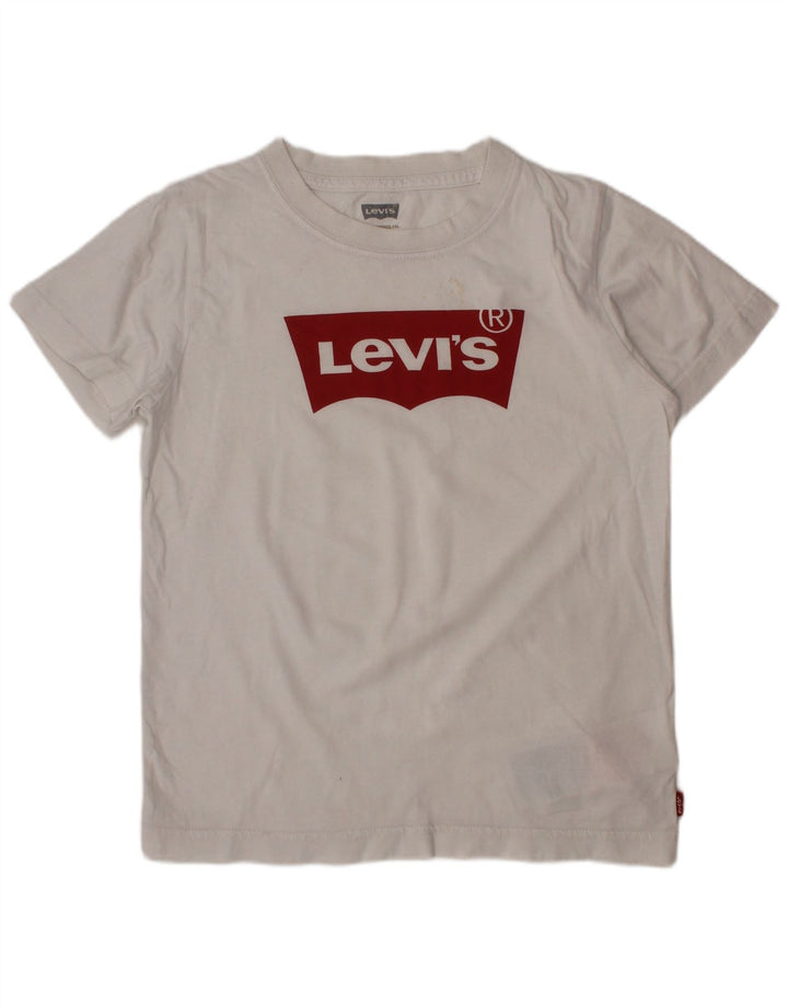 LEVI'S T-Shirt Graphique Garçon 7-8 ans Blanc Coton