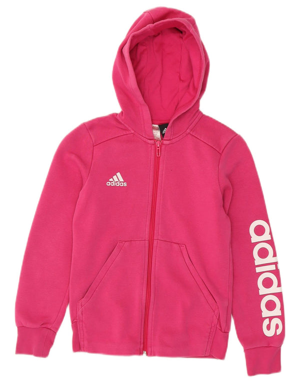Adidas Pull à capuche zippé graphique fille 9-10 ans Rose Coton