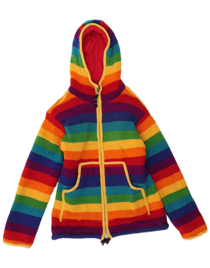 vintage Womens Cardigan Sweater UK 12 Moyen Multicolore Coloré