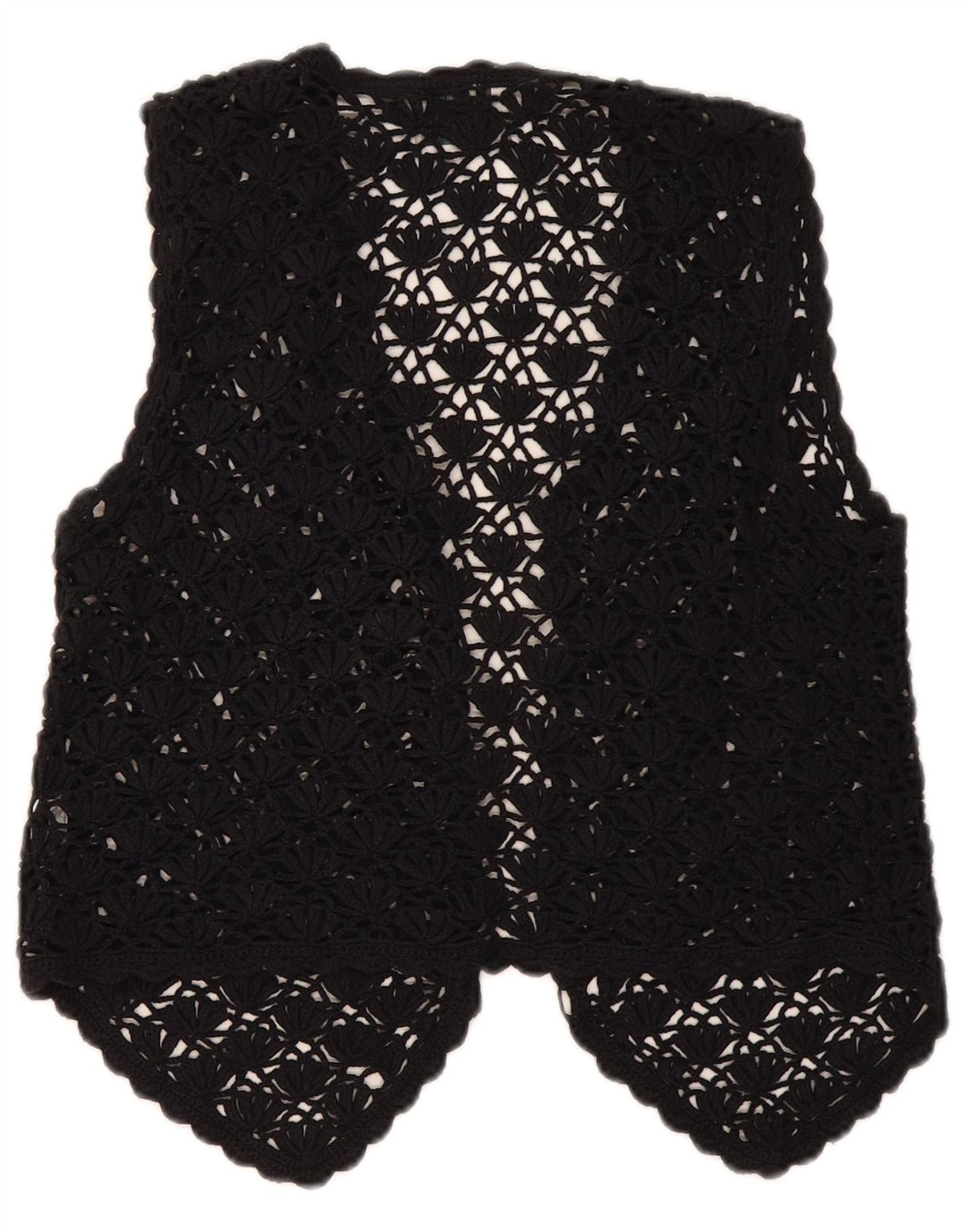 Premode Womens Crop Crochet Cardigan Top UK 12 Moyen Noir Coton