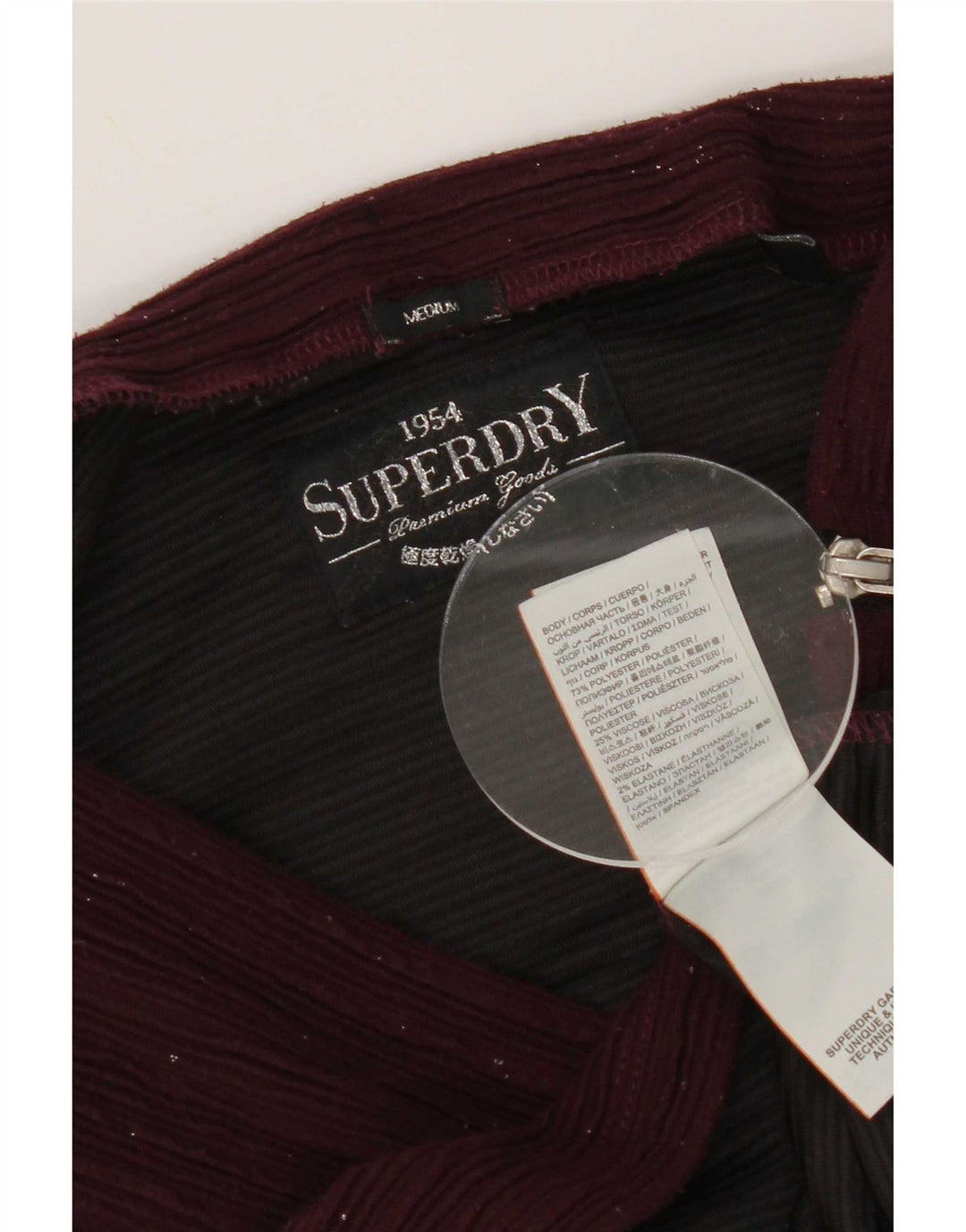 Superdry Femme Mini Jupe Medium W30 Bordeaux Moucheté Polyester