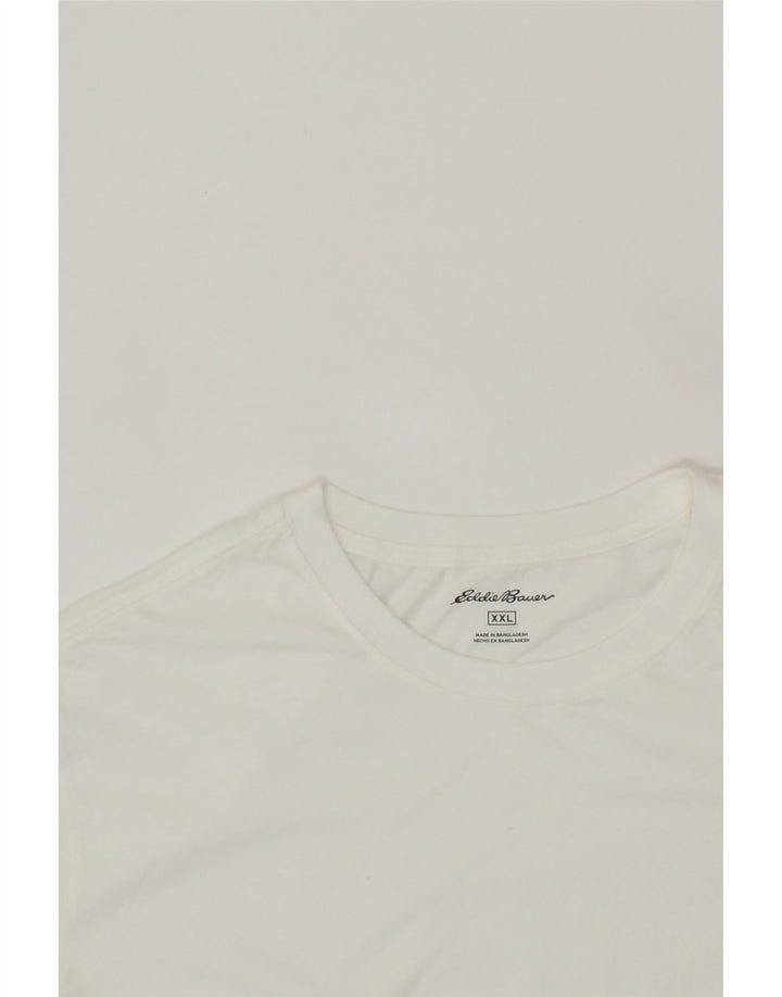 EDDIE BAUER Mens T-Shirt Top 2XL White Cotton Vintage Eddie Bauer and Second-Hand Eddie Bauer from Messina Hembry 