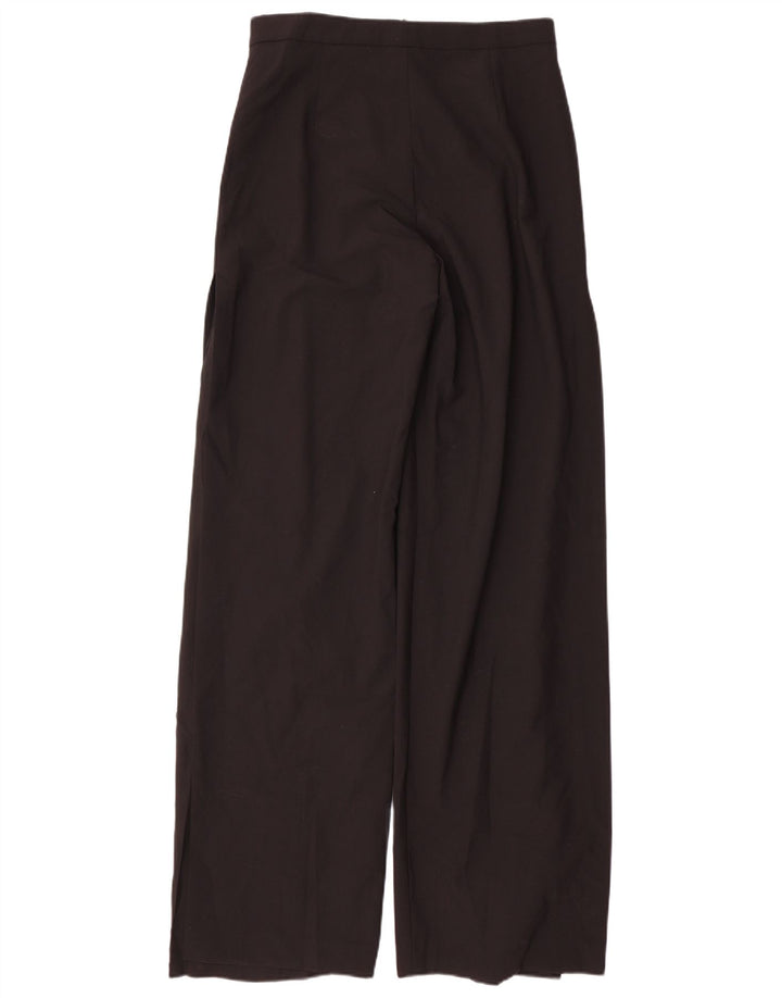 Zara Pantalon décontracté à jambe large pour femme Medium W28 L35 Noir Polyester