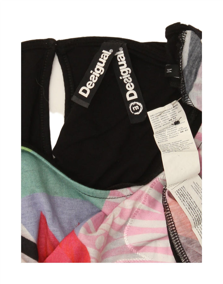 Desigual Femme Graphic Blouse Top UK 14 Medium Multicolore Floral