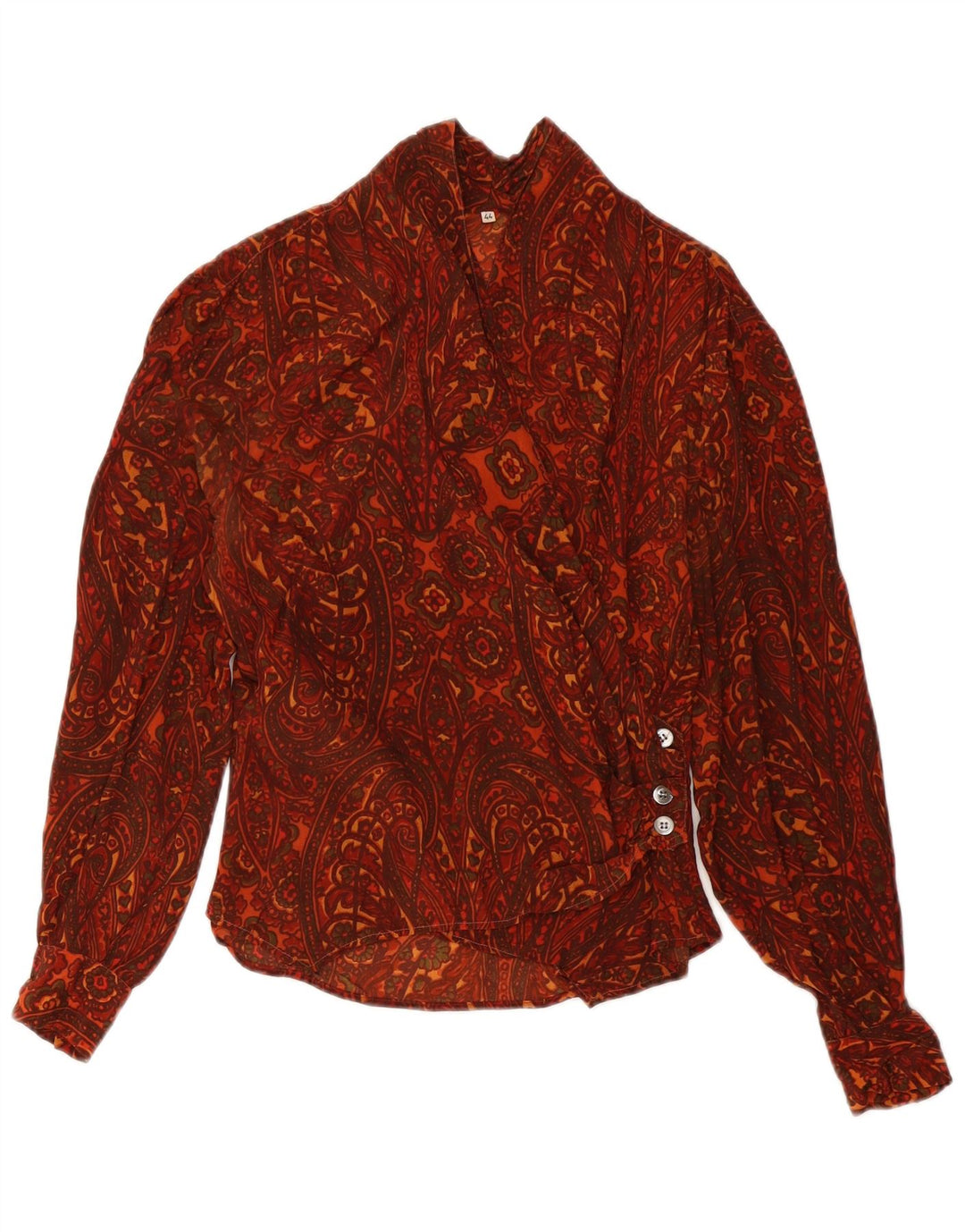 Blouse chemise femme vintage IT 44 Medium Burgundy Paisley