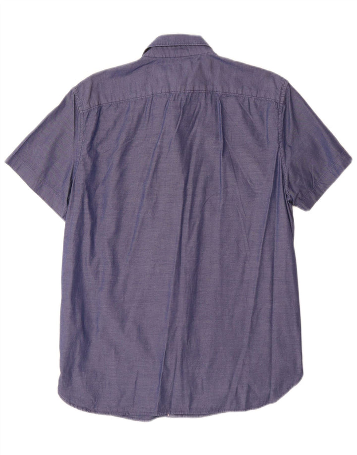 Timberland Chemise Slim Fit à Manches Courtes Homme Bleu Moyen Coton