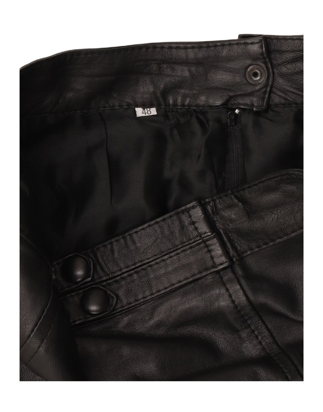 jupe en cuir femme vintage W30 Noir moyen