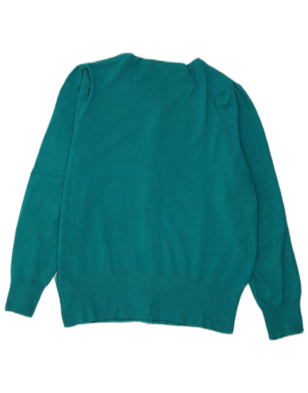 Marks & Spencer Pull Cardigan Femme UK 16 Large Bleu Viscose