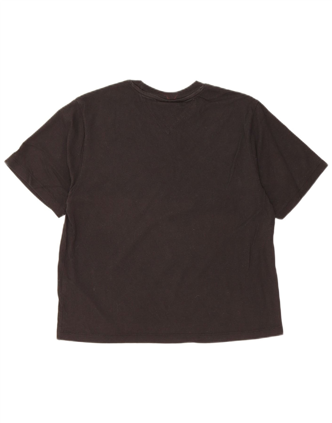 TOMMY HILFIGER T-shirt court graphique pour femme UK 10 petit coton noir