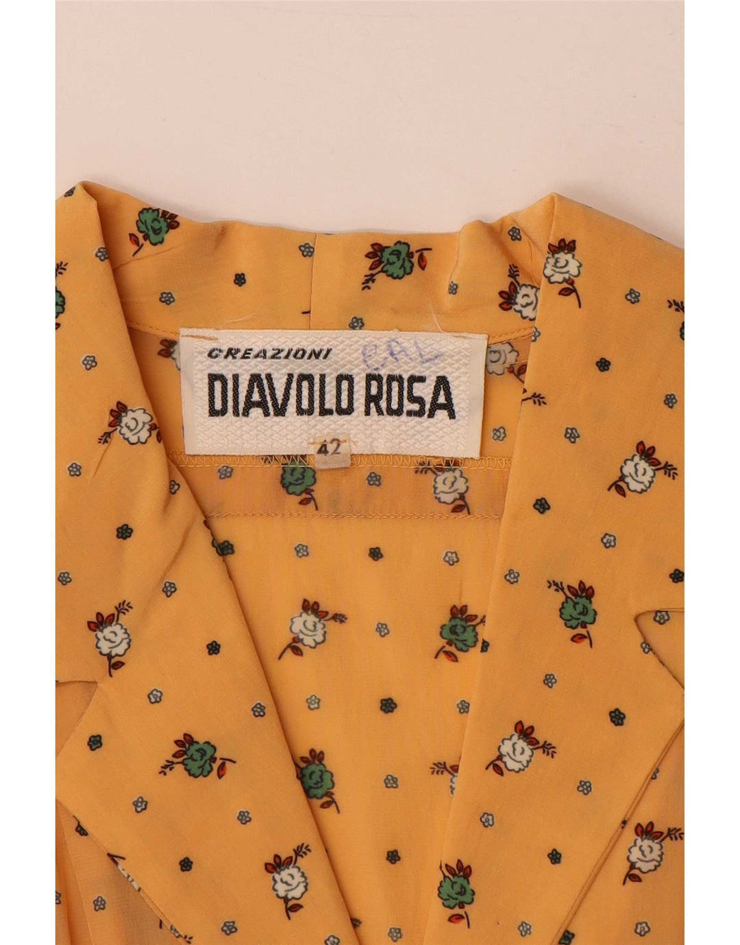 Diavolo Rosa Robe chemise maxi pull pour femme IT 42 Jaune moyen floral