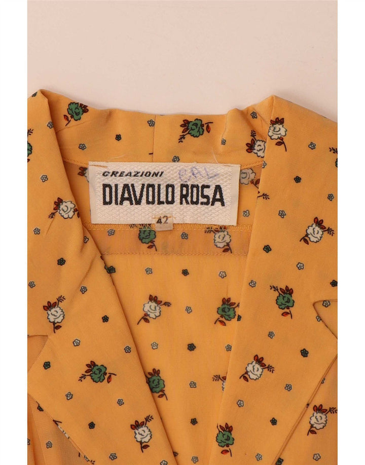 Diavolo Rosa Robe chemise maxi pull pour femme IT 42 Jaune moyen floral